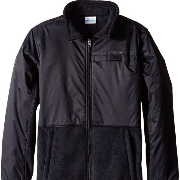 Columbia STEENS OVERLAY FLEECE JACKET Black Youth Large 14-16NEW